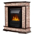 Портал Firelight Scala Classic камень сланец скалистый бурый, шпон тёмный дуб 1