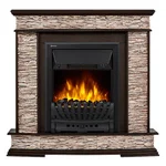 Портал Firelight Scala Classic камень сланец скалистый бурый, шпон тёмный дуб 2