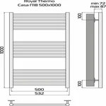 Полотенцесушитель Royal Thermo Casa П18 500х1000 черный 8