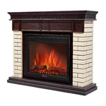 Портал Firelight Bricks 30 камень бежевый, шпон темный дуб 1