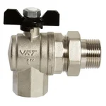 Кран VRT шаровой со сгоном угловой 1" бабочка 5