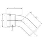 Уголок VIEIR 45 град. нерж. сталь 22а×22 VER-PRO (50/5) 2