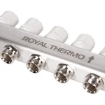 Коллектор Royal Thermo нерж. в сборе с расходомерами 1" ВР-3/4" НР с автомат. воздухоотвод-ми 8 вых. 7