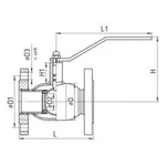 Кран шаровый TEMPER DN65 PN16 с/проходной фланцевый под задвижку, 28620065 2