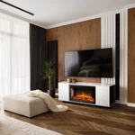 Каминокомплект: Очаг Electrolux EFP/P-3020LS N, портал Como 30 белый, черный, р/в 6
