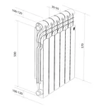 Радиатор алюминиевый Royal Thermo Revolution A 500 - 8 секц. 6