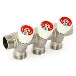 Коллектор Uni-Fitt НВ 1"х3 вых 3/4" ЕК 40 мм с вентилями, никелированный 2