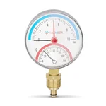 Термоманометр VARMEGA радиальный 80 мм, 10 бар, 120гр.С, 1/2", с отсекающим клапаном, VMMT07-801004 1