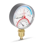 Термоманометр VARMEGA радиальный 80 мм, 10 бар, 120гр.С, 1/2", с отсекающим клапаном, VMMT07-801004 2