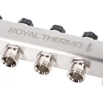 Коллектор Royal Thermo нерж. в сборе универсальный 1" ВР-3/4" НР с автомат. воздухоотвод-ми 8 вых. 6