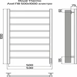 Полотенцесушитель Royal Thermo Axel П8 500х1000 электро (встроен. диммер) стальной 4