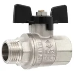 Кран VIEIR шаровый 1" ВВ, бабочка, никель, черный (60/6) VP220-03 1