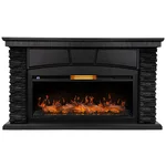 Каминокомплект: Очаг Royal Thermo Aurora RTFP/P-AR40LS, портал Porto 40 камень черный шпон венге 2