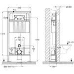 Инсталляция для унитаза BETTOSERB sava free standing, клавиша смыва twin черный матовый 3
