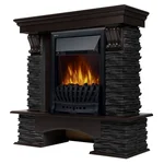 Портал Firelight Pietra Nuovo Classic камень сланец чёрный, шпон венге 1