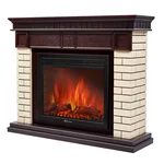 Каминокомплект Firelight: Очаг EFP/P- 2520LS, портал Bricks 25 камень бежевый, шпон темный дуб 1