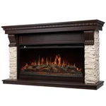 Портал Firelight Michigan 42 камень молочный, шпон темный дуб 1