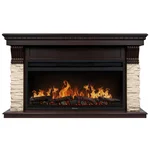 Портал Firelight Michigan 42 камень молочный, шпон темный дуб 2