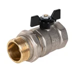 Кран шаровой латунный LD 47.32.В-ГШ.Б Ду 32 Ру 25 (бабочка с бир.) 1