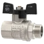 Кран VIEIR шаровый 1/2" ВВ, бабочка, никель, черный (120/12) VP220-01 2