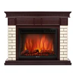 Портал Firelight Bricks 25 камень бежевый, шпон темный дуб 2