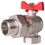 Кран шаровый угловой Royal Thermo OPTIMAL 1" НГ, бабочка 1