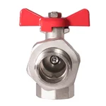 Кран шаровый угловой Royal Thermo OPTIMAL 1" НГ, бабочка 3