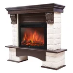 Портал Firelight Forte 25S камень белый, шпон темный дуб 1