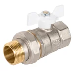Кран шаровой латунный LD Pride 47.25.В-ГШ.Б (White) Ду 25 Ру 40 вн-американка, (бабочка) 1