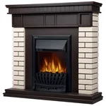 Портал Firelight Bricks Classic камень бежевый, шпон темный дуб 1