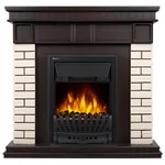 Портал Firelight Bricks Classic камень бежевый, шпон темный дуб 2